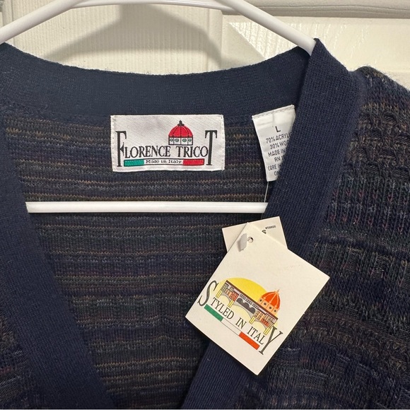 Vintage Florence Tricot Men’s Wool Blend Button Down Cardigan Coogi style Size L - Picture 3 of 5